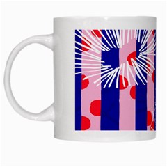 Line Vertical Polka Dots Circle Flower Blue Pink White White Mugs by Mariart