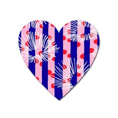 Line Vertical Polka Dots Circle Flower Blue Pink White Heart Magnet