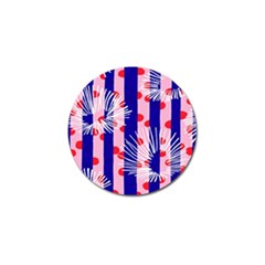 Line Vertical Polka Dots Circle Flower Blue Pink White Golf Ball Marker