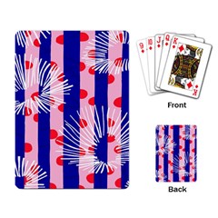 Line Vertical Polka Dots Circle Flower Blue Pink White Playing Card by Mariart