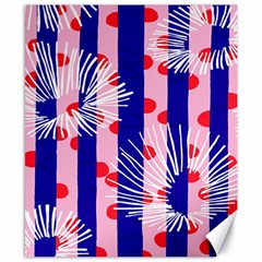 Line Vertical Polka Dots Circle Flower Blue Pink White Canvas 8  X 10 