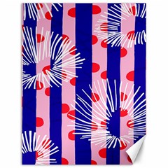 Line Vertical Polka Dots Circle Flower Blue Pink White Canvas 12  X 16  