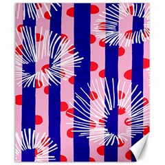 Line Vertical Polka Dots Circle Flower Blue Pink White Canvas 20  X 24  