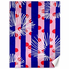 Line Vertical Polka Dots Circle Flower Blue Pink White Canvas 36  X 48  