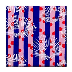 Line Vertical Polka Dots Circle Flower Blue Pink White Face Towel by Mariart