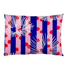 Line Vertical Polka Dots Circle Flower Blue Pink White Pillow Case by Mariart