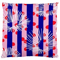 Line Vertical Polka Dots Circle Flower Blue Pink White Large Cushion Case (two Sides)