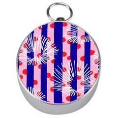 Line Vertical Polka Dots Circle Flower Blue Pink White Silver Compasses by Mariart