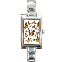 Butterfly Spoonflower Rectangle Italian Charm Watch by Mariart