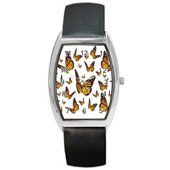 Butterfly Spoonflower Barrel Style Metal Watch