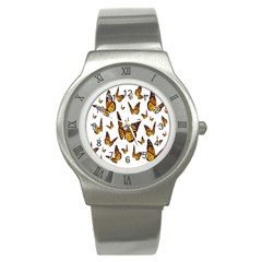 Butterfly Spoonflower Stainless Steel Watch by Mariart