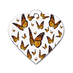 Butterfly Spoonflower Dog Tag Heart (two Sides)