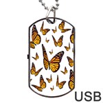 Butterfly Spoonflower Dog Tag USB Flash (Two Sides) Front