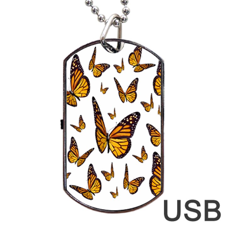 Butterfly Spoonflower Dog Tag USB Flash (Two Sides)