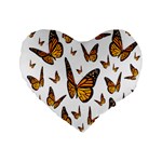 Butterfly Spoonflower Standard 16  Premium Flano Heart Shape Cushions Front