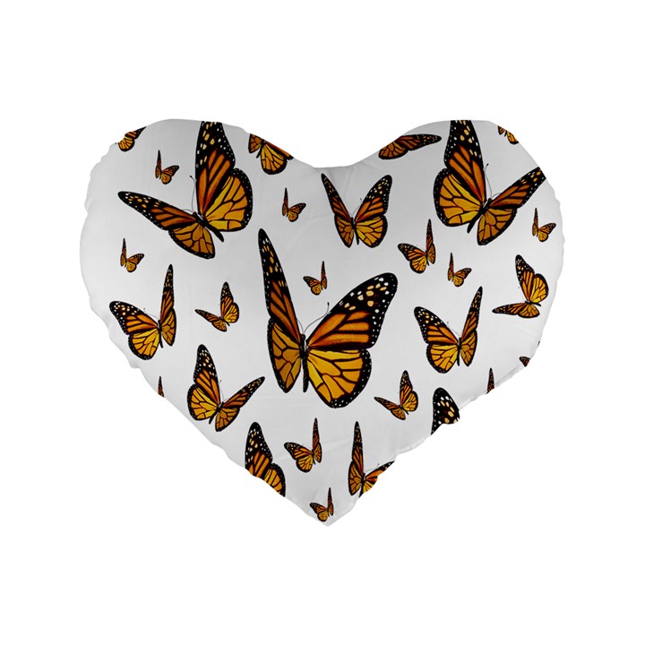 Butterfly Spoonflower Standard 16  Premium Flano Heart Shape Cushions