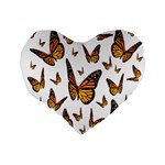 Butterfly Spoonflower Standard 16  Premium Flano Heart Shape Cushions Back