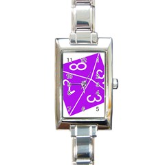 Number Purple Rectangle Italian Charm Watch