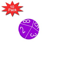 Number Purple 1  Mini Buttons (10 Pack)  by Mariart