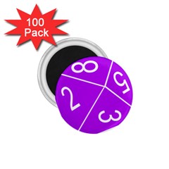 Number Purple 1 75  Magnets (100 Pack) 