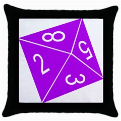 Number Purple Throw Pillow Case (black)