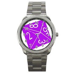 Number Purple Sport Metal Watch by Mariart