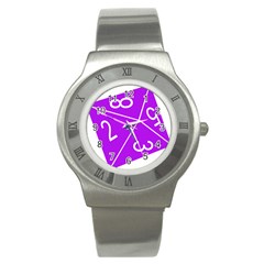 Number Purple Stainless Steel Watch by Mariart