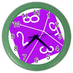 Number Purple Color Wall Clocks by Mariart