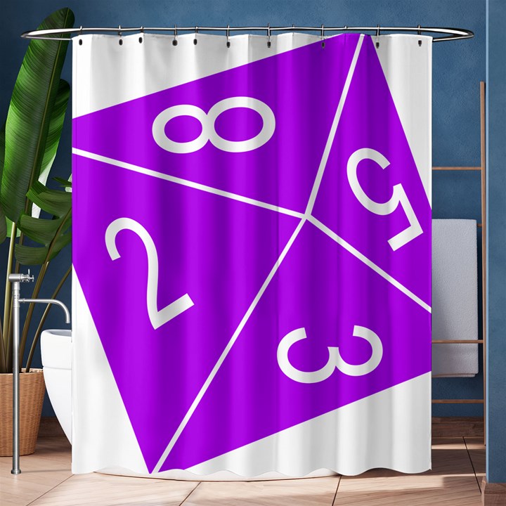 Number Purple Shower Curtain 60  x 72  (Medium) 