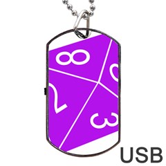 Number Purple Dog Tag Usb Flash (one Side) by Mariart