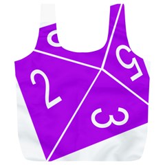 Number Purple Full Print Recycle Bags (l)  by Mariart