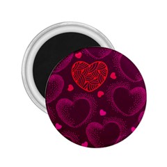 Love Heart Polka Dots Pink 2 25  Magnets by Mariart