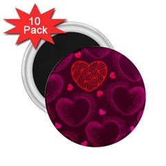 Love Heart Polka Dots Pink 2 25  Magnets (10 Pack) 