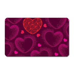 Love Heart Polka Dots Pink Magnet (rectangular)