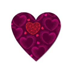 Love Heart Polka Dots Pink Heart Magnet