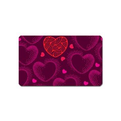 Love Heart Polka Dots Pink Magnet (name Card) by Mariart