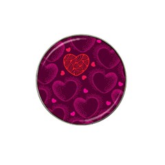 Love Heart Polka Dots Pink Hat Clip Ball Marker