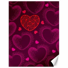 Love Heart Polka Dots Pink Canvas 18  X 24   by Mariart