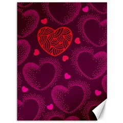 Love Heart Polka Dots Pink Canvas 36  X 48   by Mariart