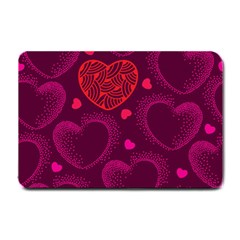 Love Heart Polka Dots Pink Small Doormat 