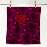 Love Heart Polka Dots Pink Face Towel Front