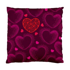 Love Heart Polka Dots Pink Standard Cushion Case (one Side) by Mariart