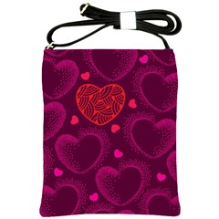 Love Heart Polka Dots Pink Shoulder Sling Bags