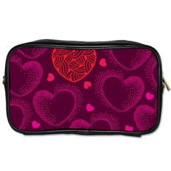 Love Heart Polka Dots Pink Toiletries Bags 2-side