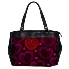 Love Heart Polka Dots Pink Office Handbags by Mariart