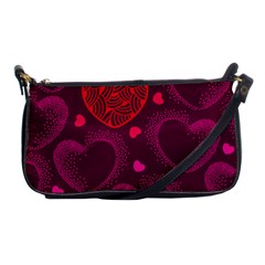 Love Heart Polka Dots Pink Shoulder Clutch Bags by Mariart