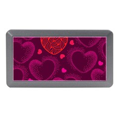 Love Heart Polka Dots Pink Memory Card Reader (mini) by Mariart