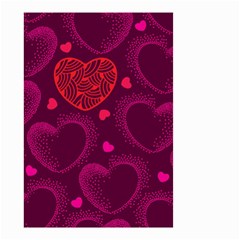 Love Heart Polka Dots Pink Small Garden Flag (two Sides) by Mariart