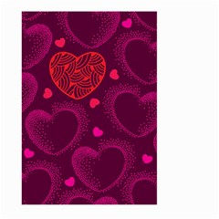 Love Heart Polka Dots Pink Large Garden Flag (two Sides) by Mariart