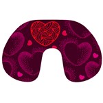 Love Heart Polka Dots Pink Travel Neck Pillows Front